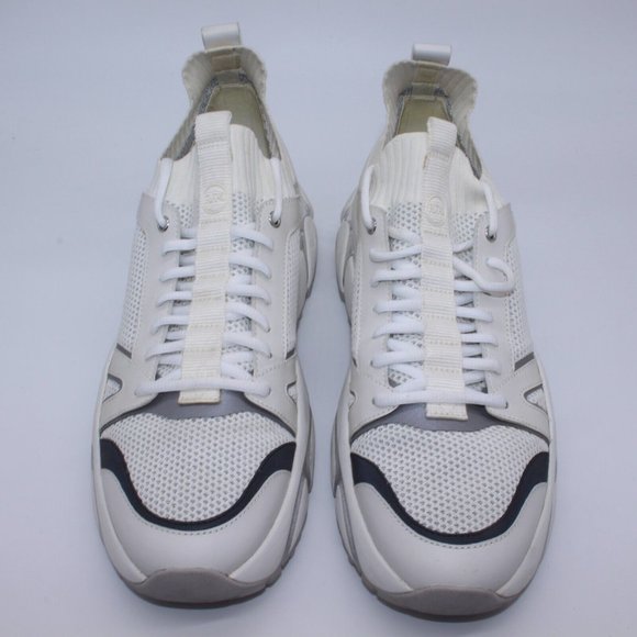 Michael Kors Men\'s Lucas Athletic Sneakers Size 11.5 White/Metallic Silver main image 14